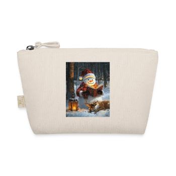 Snowman Christmas Women Men Children - Organic Pouch - nature - Front