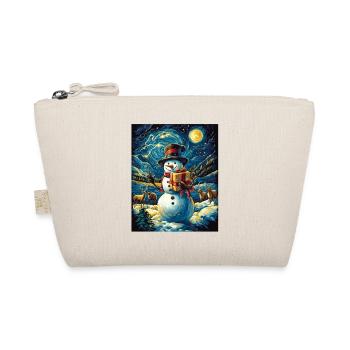Snowman Christmas Women Men Children - Organic Pouch - nature - Front