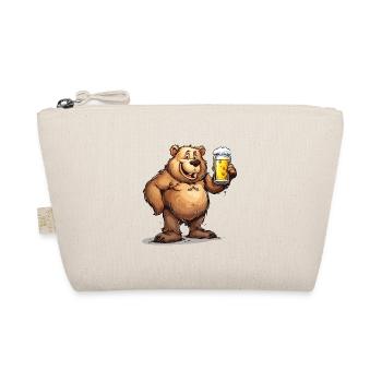 Cute Bear Drinking Beer 2 - Bio-Täschchen - Natur - Vorne
