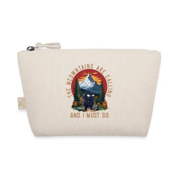 The Meowntains Are Calling Cat Hiking Gift - Organic Pouch - nature - Front