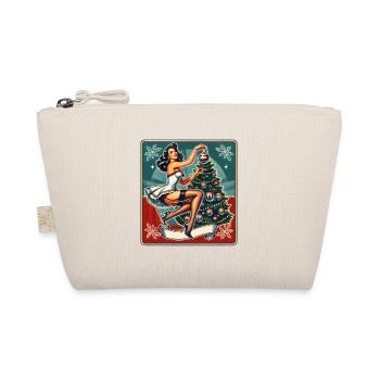 Retro Weihnachts Pin-Up Vintage Stil - Bio-Täschchen - Natur - Vorne