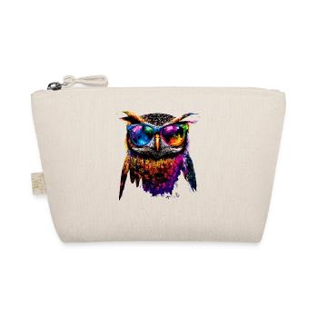 Eule Bunt Regenbogen Farben Kauz Uhu Owl Eulen - Bio-Täschchen - Natur - Vorne
