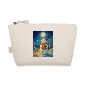 Snowman Christmas Women Men Children - Organic Pouch - nature - Front