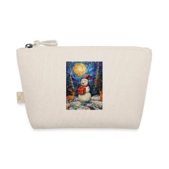 Snowman Christmas Women Men Children - Organic Pouch - nature - Front