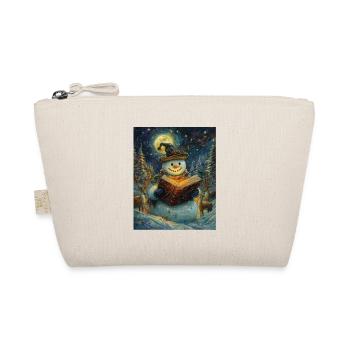 Snowman Christmas Decoration Women Men Children - Organic Pouch - nature - Front