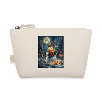 Snowman Christmas Decoration Women Men Children - Organic Pouch - nature - Front