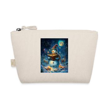 Snowman Christmas Decoration Women Men Children - Organic Pouch - nature - Front