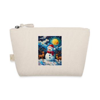 Snowman Christmas Decoration Women Men Children - Organic Pouch - nature - Front