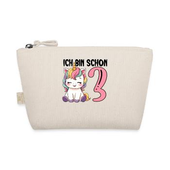 I'm Already Three Unicorn 3rd Birthday - Organic Pouch - nature - Front