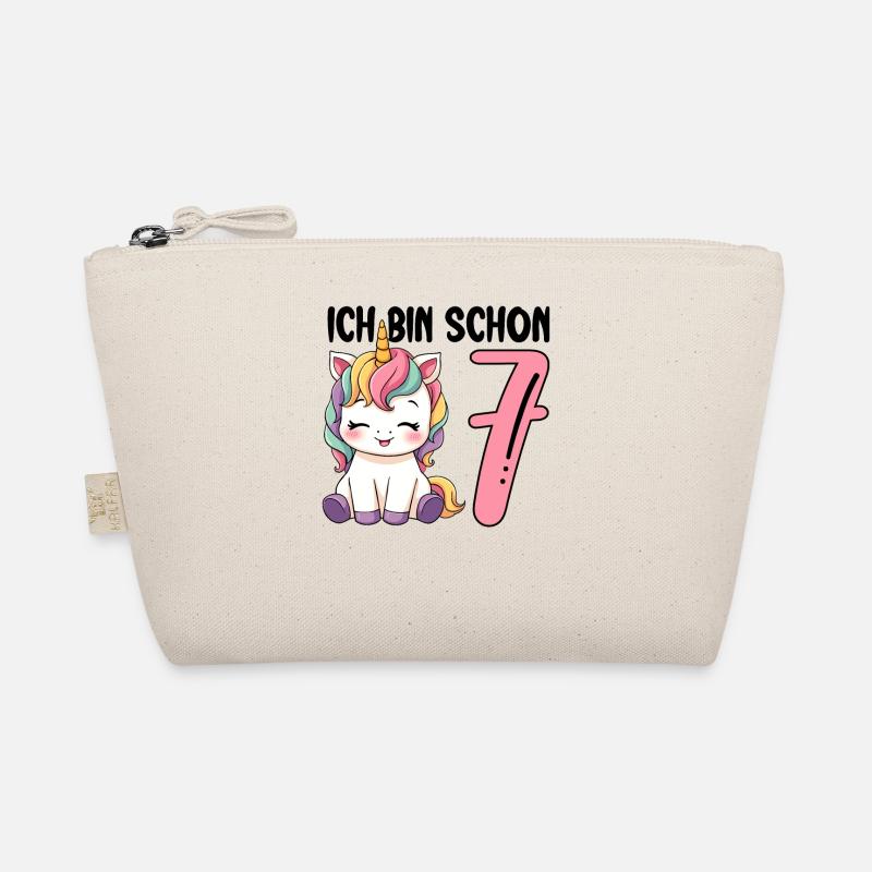 Ich bin schon Sieben Einhorn 7. Geburtstag Bio-Täschchen