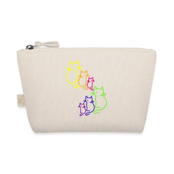 Regenbogen Katzen Katze 80er 90er Vintage Kätzchen - Bio-Täschchen - Natur - Vorne