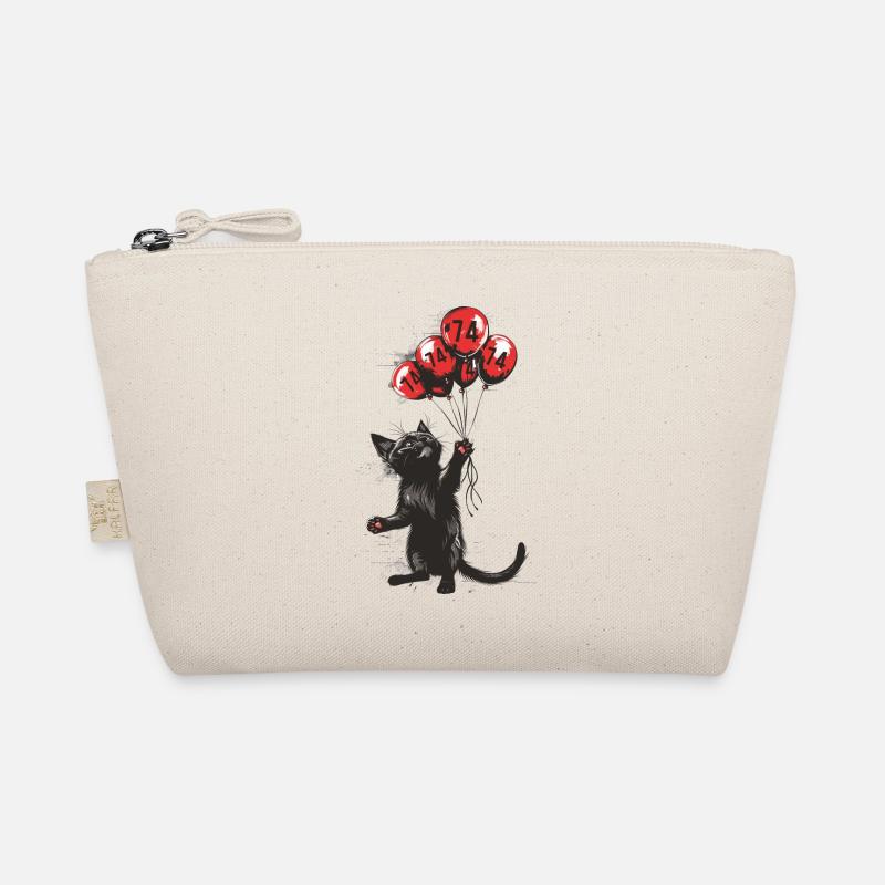 74 Jahre Geschenk 74. Geburtstag Katze - Bio-Täschchen - Natur