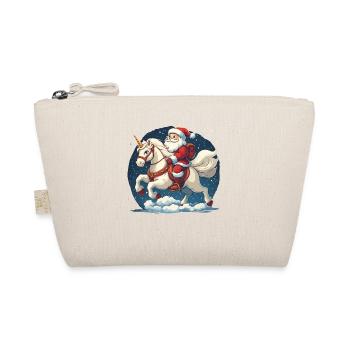 Lustiges Santa Claus Einhorn Motiv - Bio-Täschchen - Natur - Vorne