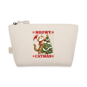 Cat Christmas Tree Christmas Xmas Cute Funny - Organic Pouch - nature - Front