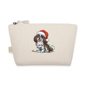 Épagneul tibétain Noël lumières Noël chiens cadeaux - Trousse biologique - nature - Devant