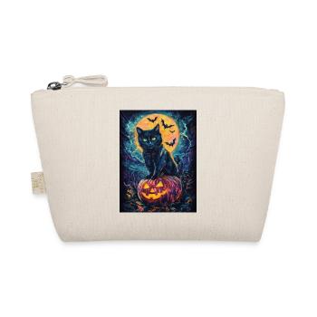 Halloween Gift Women Cat Men Kids Decoration - Organic Pouch - nature - Front
