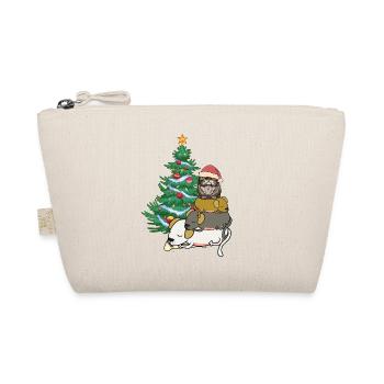 Dog Cat Santa Claus Santa Claus Pets Child - Organic Pouch - nature - Front