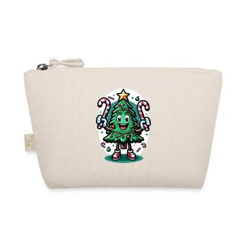 Merry Christmas Retro Tree - Organic Pouch - nature - Front