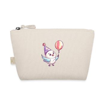 Dove Bird Birthday Comic Cute - Organic Pouch - nature - Front
