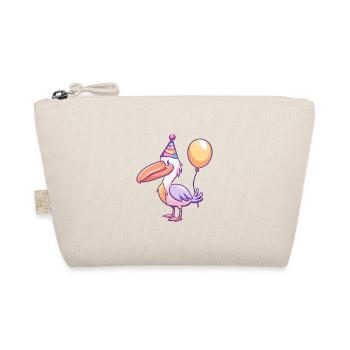 Pelican Bird Birthday Comic Cute - Organic Pouch - nature - Front