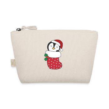 Pingouin mignon en chaussette de Noël pour Noël - Trousse biologique - nature - Devant