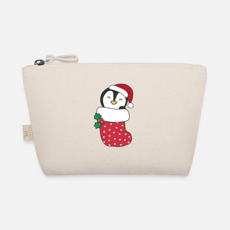 Pingouin mignon en chaussette de Noël pour Noël - Trousse biologique - nature