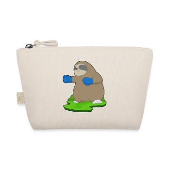 Faultier Boxer Boxhandschuhe Boxen - Bio-Täschchen - Natur - Vorne