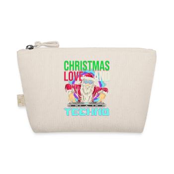 Weihnachten Disco, Rave, Techno, House, Goa, Party - Bio-Täschchen - Natur - Vorne
