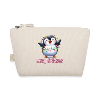 Cute Penguin Christmas Merry Christmas - Organic Pouch - nature - Front