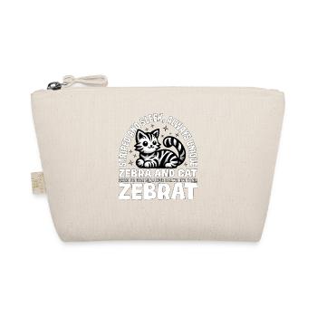GESTREIFT UND SCHLANK IMMER EINZIGARTIG - ZEBRA UND CAT - Bio-Täschchen - Natur - Vorne