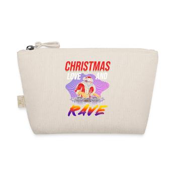 Weihnachten Disco, Rave, Techno, House, Goa, Party - Bio-Täschchen - Natur - Vorne