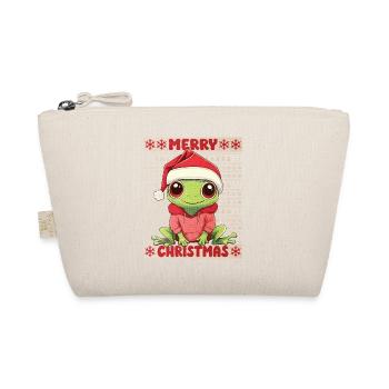 Frosch Ugly Christmas Weihnachten Xmas Süß - Bio-Täschchen - Natur - Vorne