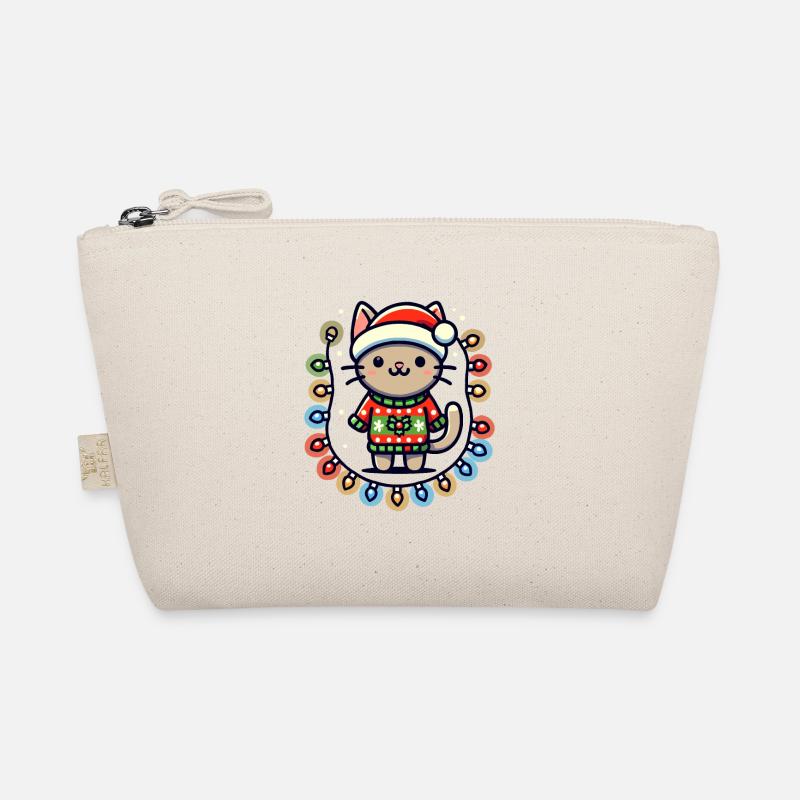 Chat de Noël avec des guirlandes lumineuses Trousse biologique