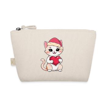 Christmas Christmas Xmas Cat Cats - Organic Pouch - nature - Front
