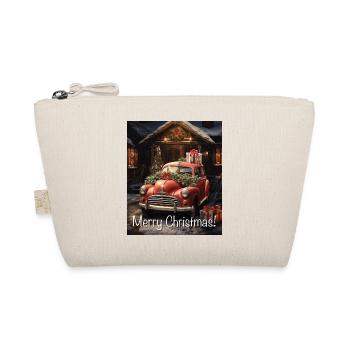 Fun Cute Retro Christmas Classic Style Motor Car - Organic Pouch - nature - Front
