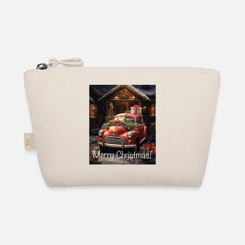 Fun Cute Retro Christmas Classic Style Motor Car Organic Pouch