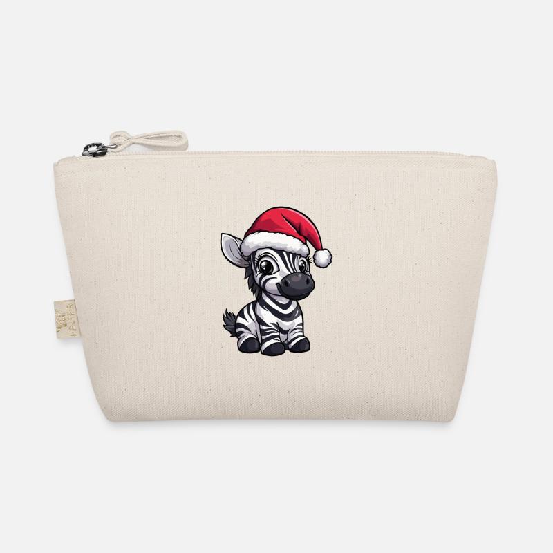 Zebra Weihnachten - Bio-Täschchen - Natur