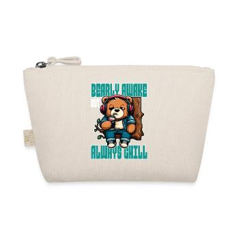Bearly Awake - Funny Bear Design - Organic Pouch - nature - Front