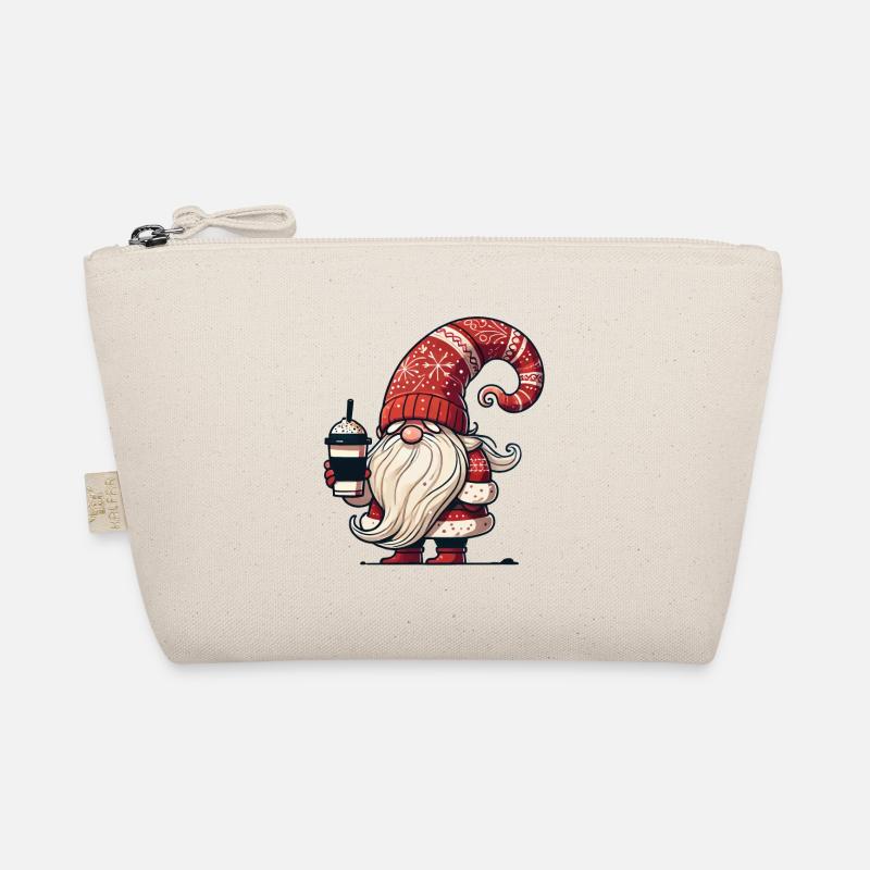 Christmas Gnome with Coffee for Coffee Lovers Organic Pouch