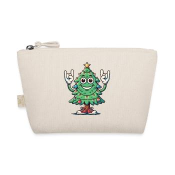Funny Christmas tree with skirt hand - Organic Pouch - nature - Front