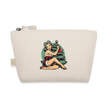Weihnachten Im Retro Vintage Pin Up Stil - Bio-Täschchen - Natur - Vorne