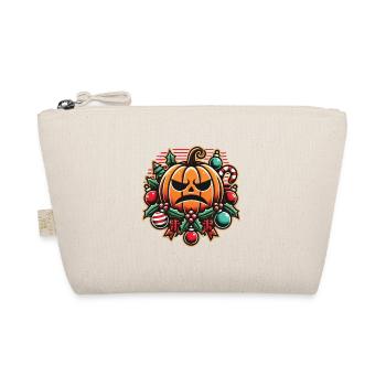Gruselige Halloween Weihnacht Kürbis Stimmung - Bio-Täschchen - Natur - Vorne