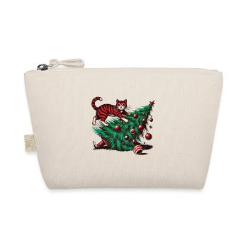 Drôle de chat Noël rétro vintage - Trousse biologique - nature - Devant