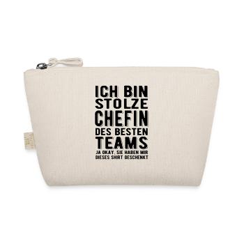 Ich bin stolze Chefin des besten Teams - Spruch - Bio-Täschchen - Natur - Vorne