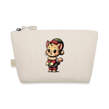 Funny Cat Christmas Retro Vintage Style - Organic Pouch - nature - Front