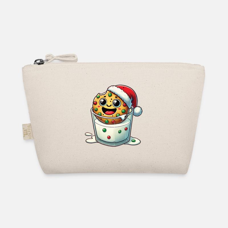 Cheerful cookie with santa hat Organic Pouch