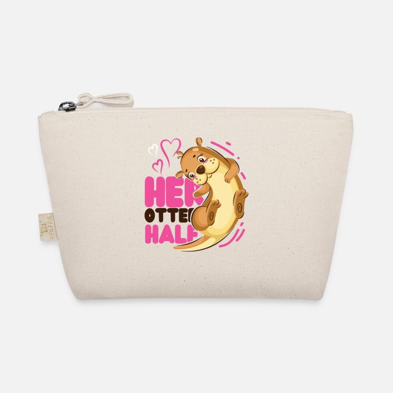 Couple Loutre Jeu de mots Saint-Valentin Trousse biologique