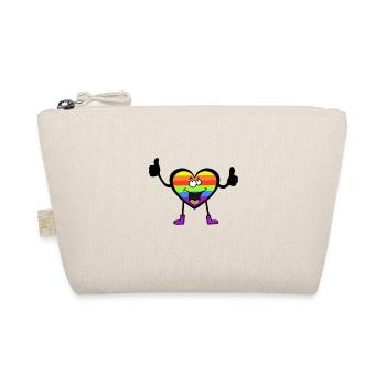 LGBT Heart Hearts Gay Pride Rainbow Flag - Organic Pouch - nature - Front