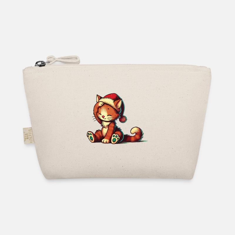 Chat mignon Noël look rétro Trousse biologique