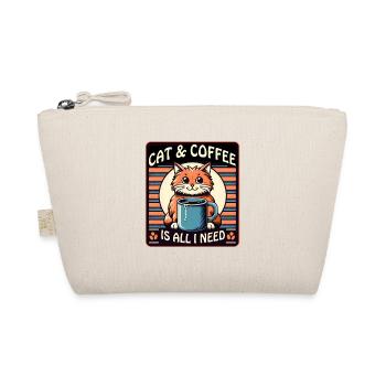 Katze und Kaffee ist alles was ich brauche - Bio-Täschchen - Natur - Vorne